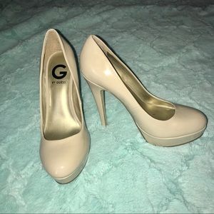 G by Guess Nude Patent Leather Platform Pumps